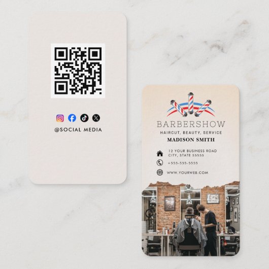 Kapperszaak Professioneel Haar Visitekaartje (Voorkant / Achterkant)