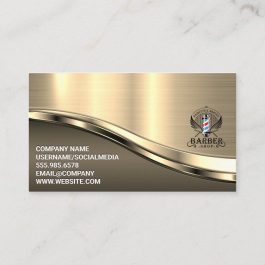 kapperszaak | QR-code | metallisch Visitekaartje (Achterkant)