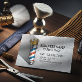 Kapperszaak Royal Crown Barber Pole QR-code Visitekaartje