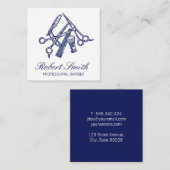 kapperszaak | Salon Hair Stylist Tools Vierkante Visitekaartje (Voorkant / Achterkant)