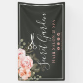 Kapperszaak Schoonheid Stylist Elegante Bloem Roos Spandoek (Verticaal)