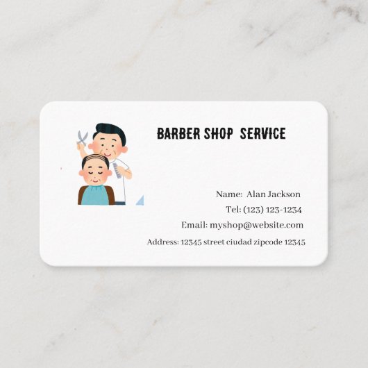 Kapperszaak Service Visitekaartje (Voorkant)
