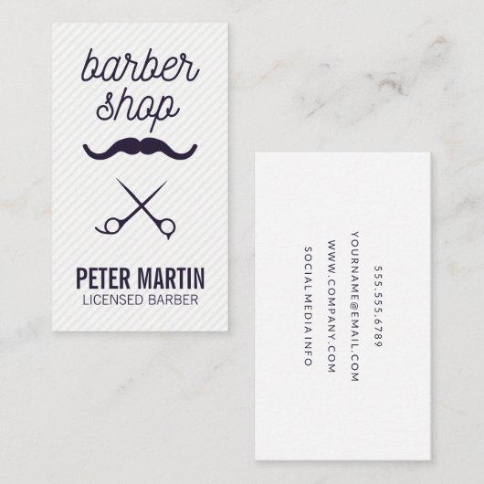 kapperszaak | snor | Scheren en knippen Visitekaartje (Voorkant / Achterkant)