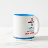 Kapperszaak Tweekleurige Koffiemok (Voorkant rechts)