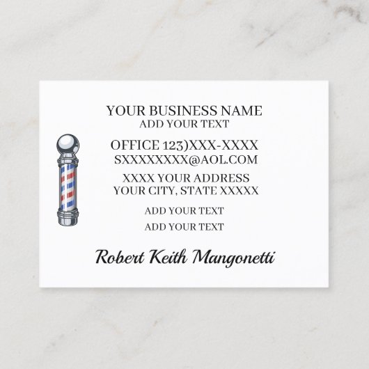 Kapperszaak visitekaartje (Achterkant)