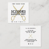  kapperszaak zwart goud retro schaar logo vierkante visitekaartje (Voorkant / Achterkant)