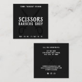  kapperszaak zwart wit retro schaar logo vierkante visitekaartje (Voorkant / Achterkant)