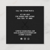  kapperszaak zwart wit retro schaar logo vierkante visitekaartje (Achterkant)