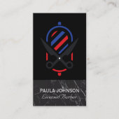 Kapperszaak | Zwarte Marmer | Scharen Visitekaartje (Voorkant)