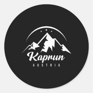 Kaprun Oostenrijk Skigebied Skiën Snowboarden Souv Ronde Sticker