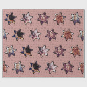 Kapsalon Aangepaste Foto Kerststerren  Inpakpapier (Vlak)