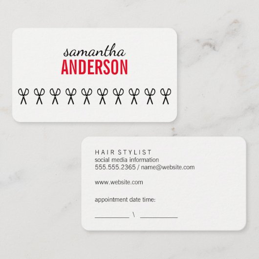 Kapsalon Afsprakenkaartje (Voorkant / Achterkant)