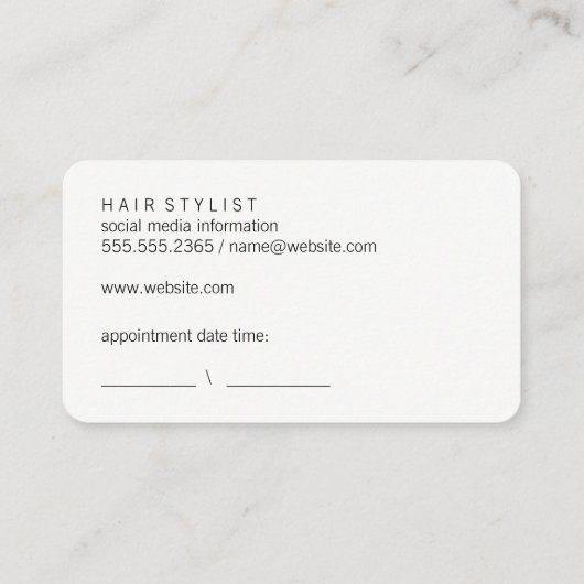 Kapsalon Afsprakenkaartje (Achterkant)