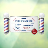 Kapsalon Bedrijfs Barber Pole aanpassen Raamsticker (Vel 3)