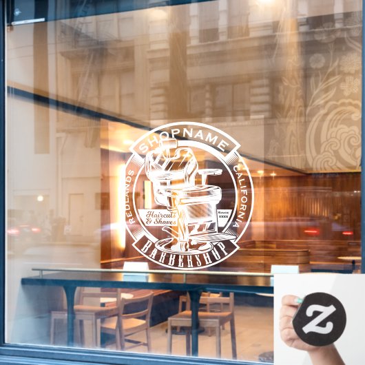 Kapsalon Bedrijfsdeur Wit Groter Aanpassen Raamsticker (Cafe Raam)