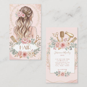 Kapsalon Beige Blush Roze Crème Kapsalon Visitekaartje