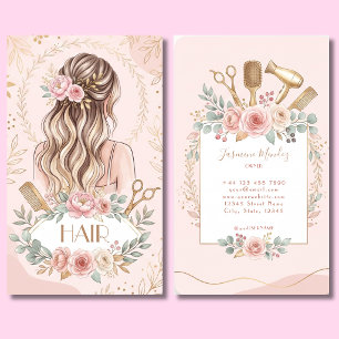 Kapsalon Beige Blush Roze Crème Kapsalon Visitekaartje