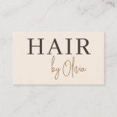 Kapsalon Beige Neutraal QR Code Professioneel Visitekaartje (Voorkant)