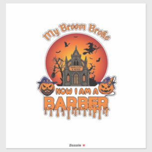 Kapsalon Bezem Gebroken Halloween Pompoen Kniptang Sticker