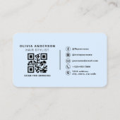 Kapsalon Blauw QR Code Visitekaartje (Achterkant)