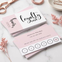 Kapsalon Blush Roze Klant Loyalty Kaart