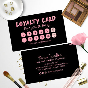 Kapsalon Bold Pink Make-up Artiest 10 loyaliteitsk Visitekaartje