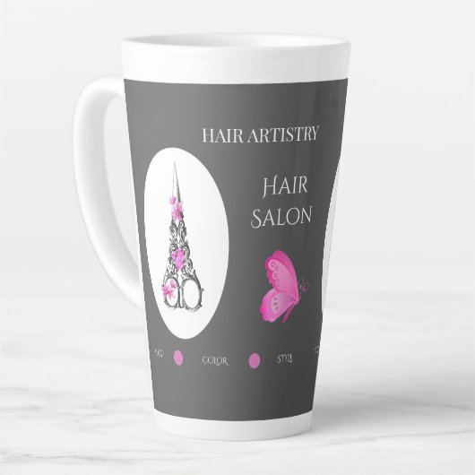 Kapsalon Branding Schaar Latte Mok (Linkerhoek)