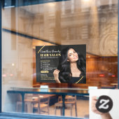 Kapsalon Bruine Model Winkel Aangepast Raamsticker (Cafe Raam)