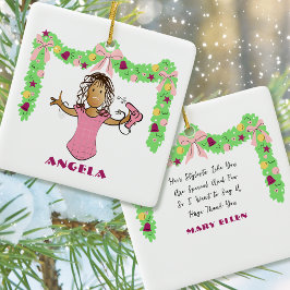 Kapsalon Cartoon Etnisch Bedankt Kerstmis Keramisch Ornament