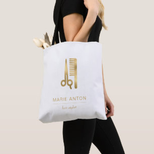 Kapsalon Chic Gouden Scharen Kam Tote Bag