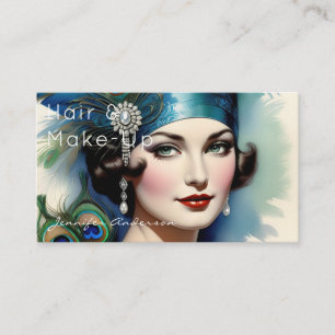 Kapsalon Cosmetoloog Make-Up Vintage Vrouw Visitekaartje
