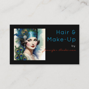 Kapsalon Cosmetoloog Make-Up Vintage Vrouw Visitekaartje