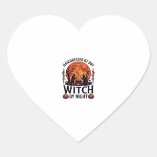Kapsalon Dag Heks Nacht Halloween Kam Schaar Hart Sticker