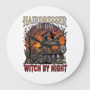 Kapsalon Dag Heks Nacht Halloween Salon Schedels Grote Klok