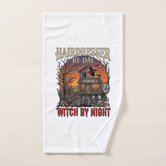 Kapsalon Dag Heks Nacht Halloween Salon Schedels Handdoek
