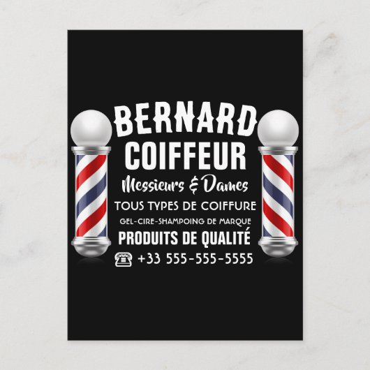 Kapsalon decoratie briefkaart (Voorkant)