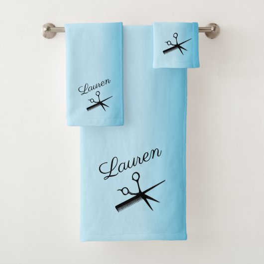 Kapsalon Design Blauw Bad Handdoek (Insitu)