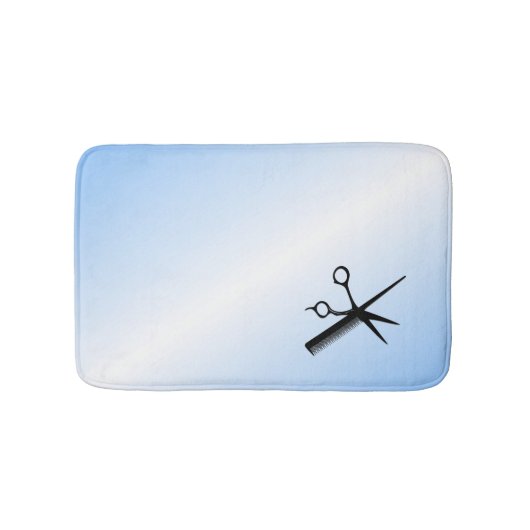 Kapsalon Design Blauw Badmat (Voorkant)