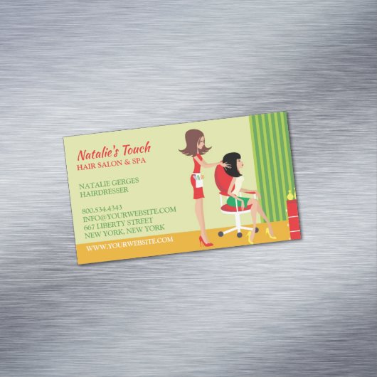 kapsalon dressoir magnetisch visitekaartje (Voorbeeld)