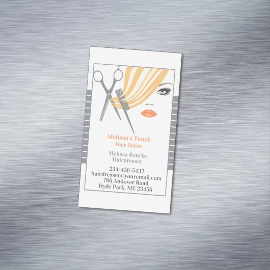 kapsalon dressoir magnetisch visitekaartje (Voorbeeld)