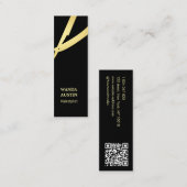 Kapsalon Elegant Chic Nepgouden Scheermes Qr Code Mini Visitekaartje (Voorkant / Achterkant)