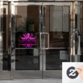 Kapsalon en Spa met Nep Roze Glitters aanpassen Raamsticker (Kantoordeur)