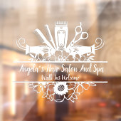 Kapsalon en Spa White aanpassen Raamsticker (Vel 2)