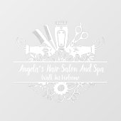 Kapsalon en Spa White aanpassen Raamsticker (Vel)