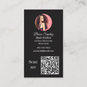 Kapsalon Foto Raster Schoonheid qr-code Visitekaartje (Achterkant)