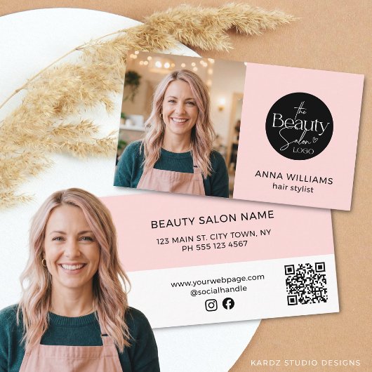 Kapsalon Foto Schoonheidssalon Logo QR Code Visitekaartje