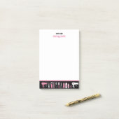 Kapsalon Gepersonaliseerd Roze & Zwarte Kapper Post-it® Notes (Op bureau)
