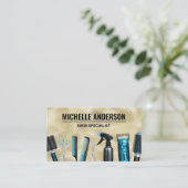 Kapsalon Gereedschap | Goud Glans Visitekaartje (Staand voorkant)