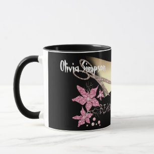 Kapsalon Glitter Glanzende Schaar Bloemen Schoonhe Mok