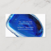 Kapsalon Gouden Schaar Blauwe Agate Geode Visitekaartje (Achterkant)